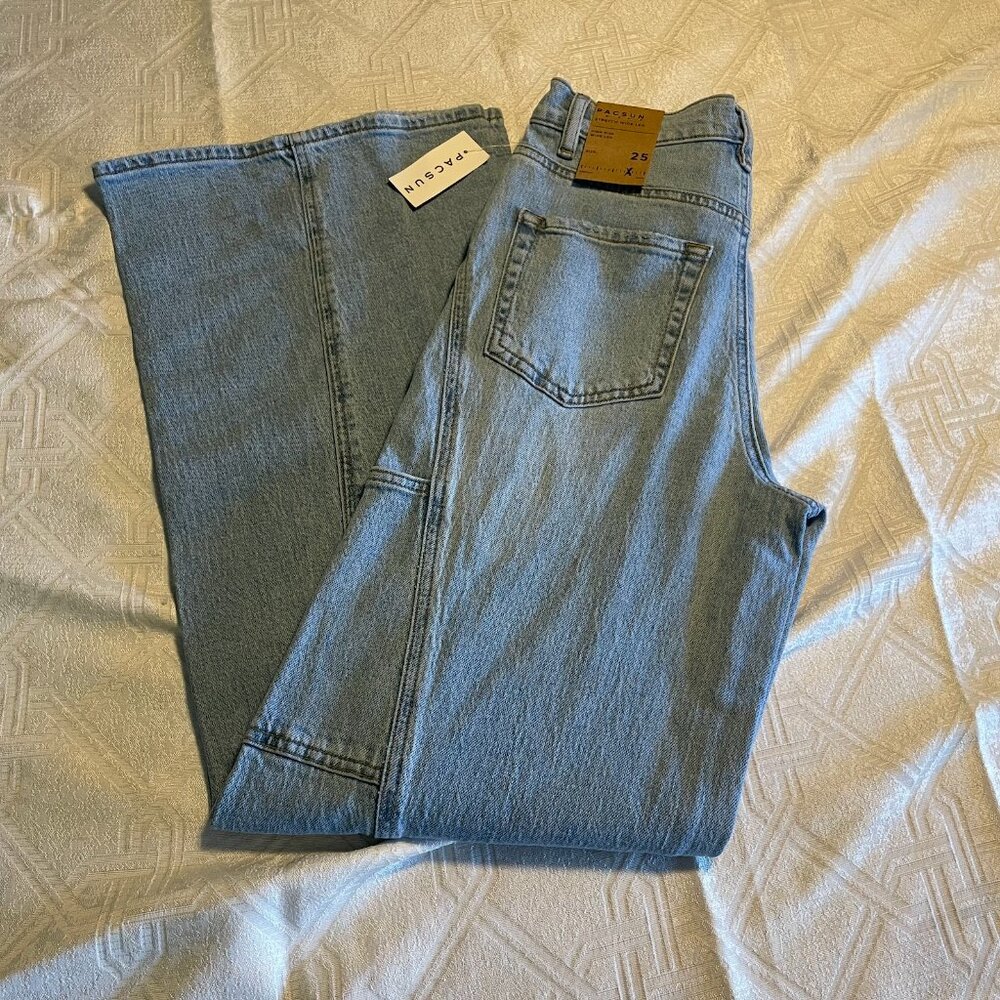 BNWT PacSun Blue Flare Wide Leg Jeans size 25